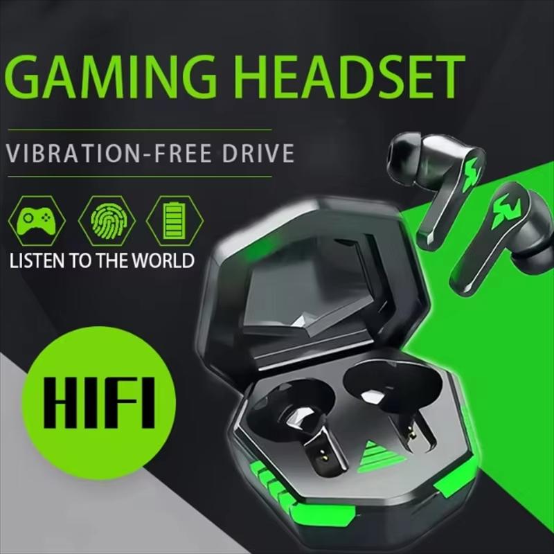 Bluetooth 5.2 Headsets Low Delay Music Game Dual Mode Headset Wireless Earphones 9D TWS Waterproof Headphones with Microphone