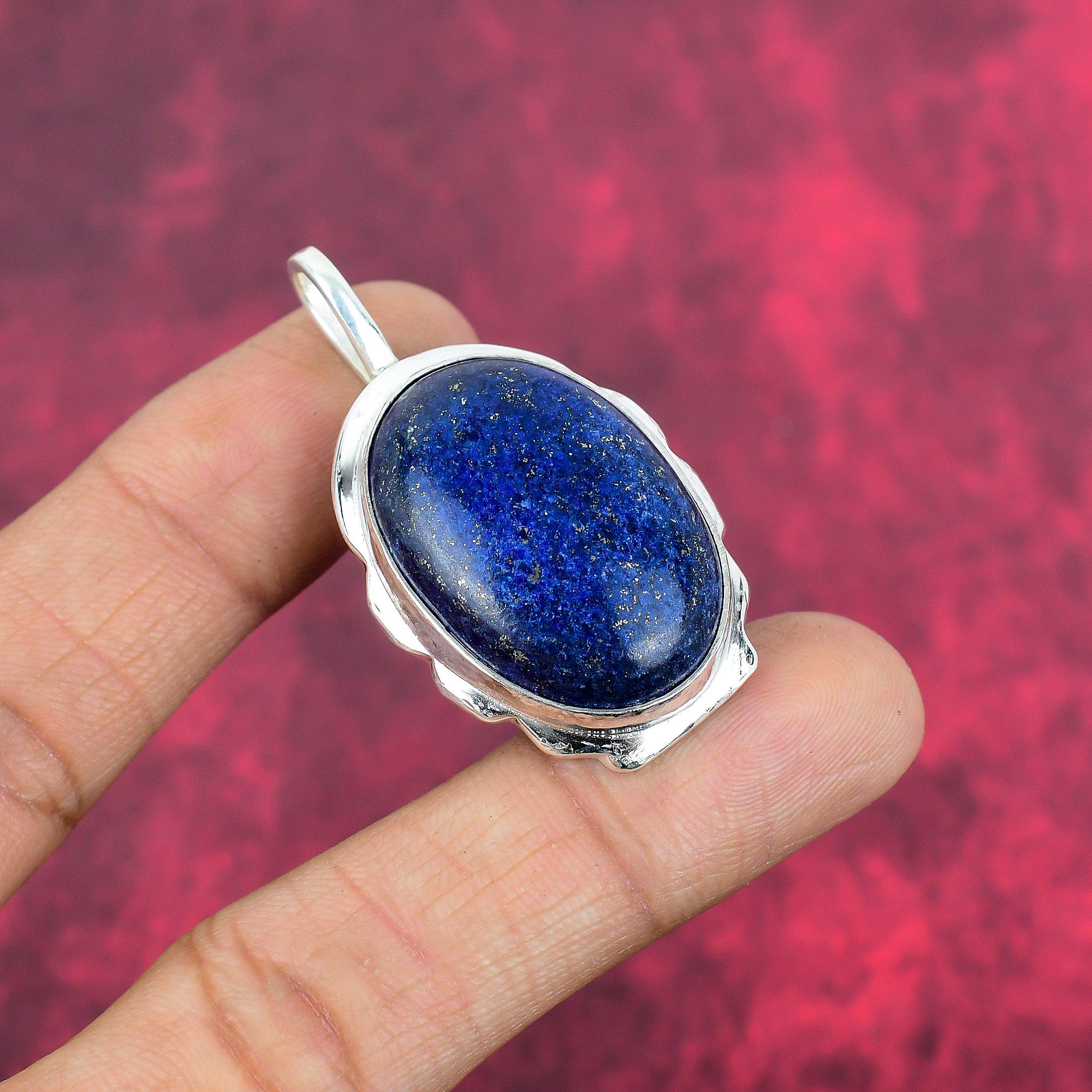 Lapis Lazuli 925 Solid Sterling Silver Pendant, Handmade Gemstone Pendant Jewelry, Gifts For Wife Brand New Pendant