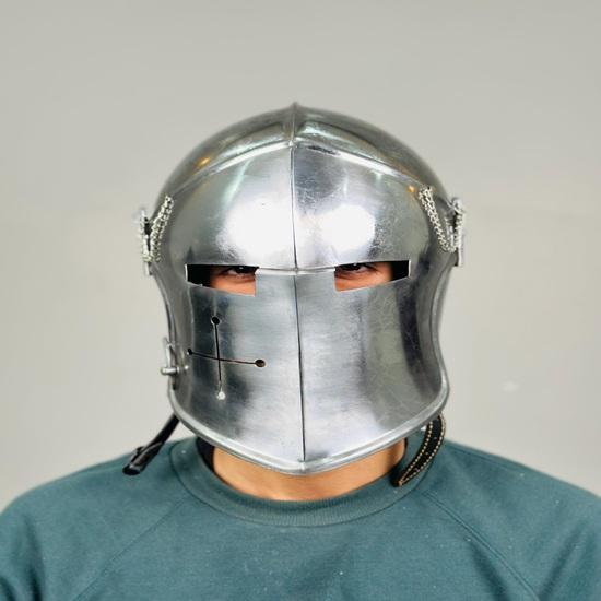 Barbuta Helmet Medieval 18g Mild Steel LARP Cosplay Halloween Costume Barbuta Visored Warrior Helmet Best Gift