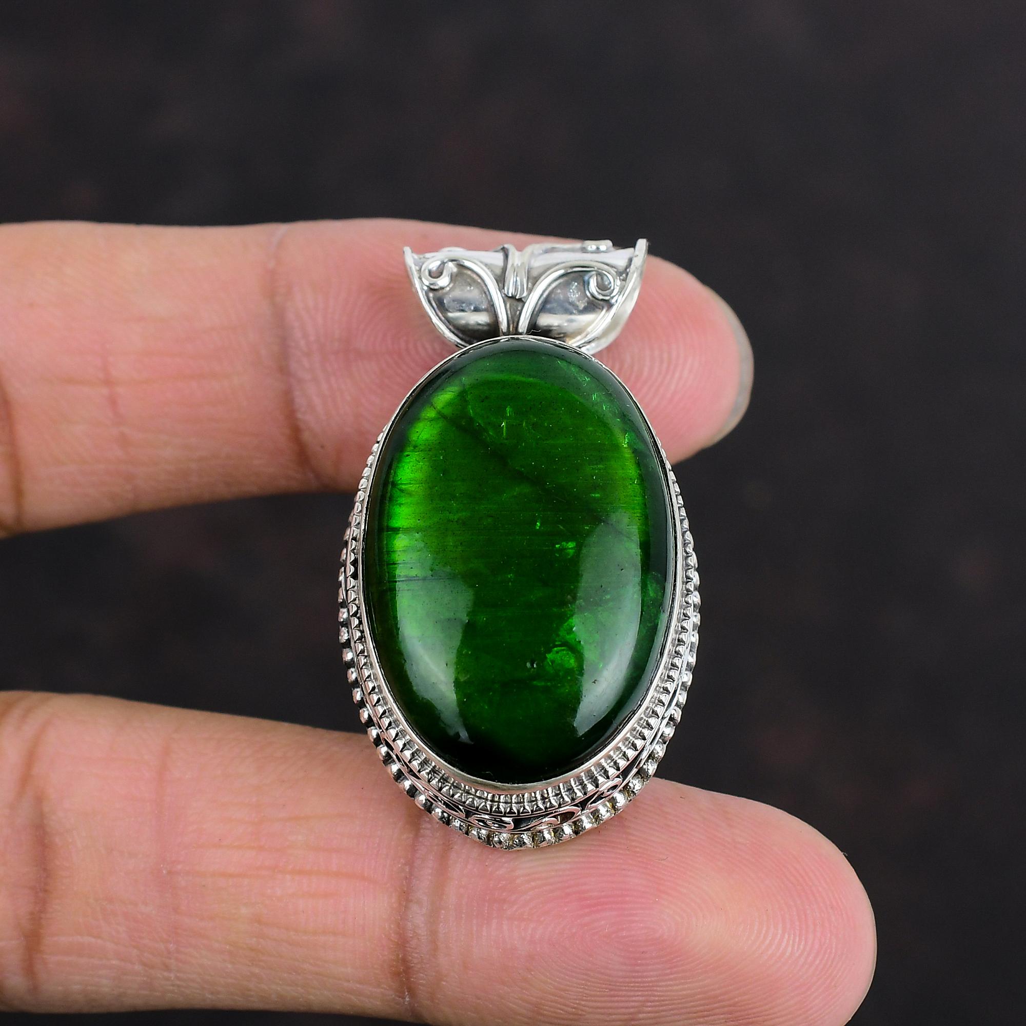 Green Fire Labradorite Pendant 925 Sterling Silver Pendant Handmade Pendant Gemstone Jewelry Brand New Pendant Gifts For Dad Vintage Pendant