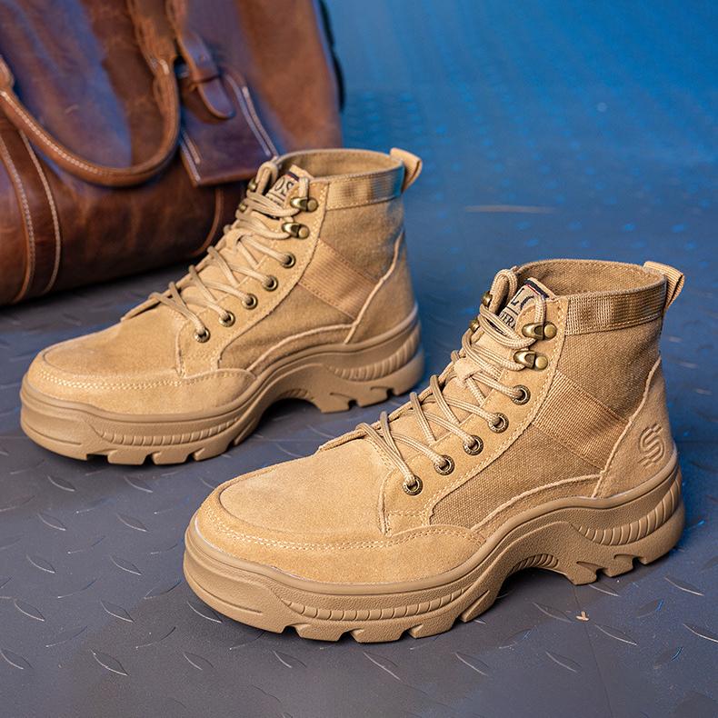 High-top Labor Protection Shoes, Anti-smashing and Stab-proof Safety Shoes, Cowhide Welding Shoes, Hard Men's Work Clothes Shoes, Men