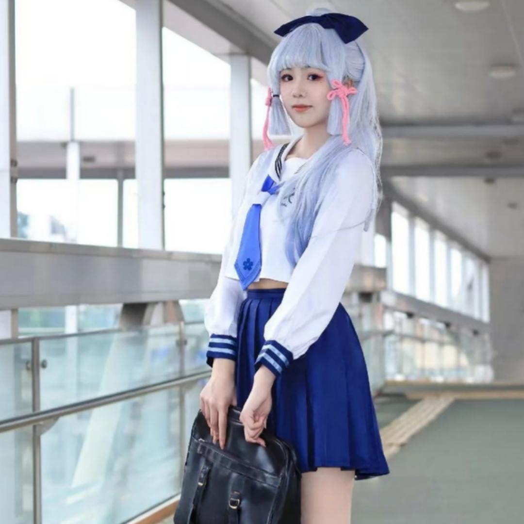 Genshin Impact Kostium Cos Joy Tea Linkage Kamisato Ayaka Kostium JK Shenli Lingren Cosplay Pełny Zestaw Kostiumów Animacyjnych