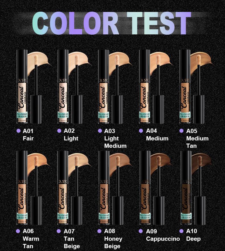 Concealer Covers Acne Marks, Dark Circles, Spots, Tattoos, Scars, Contouring Foundation, Long-lasting Waterproof and Quick-drying Liquid Concealer