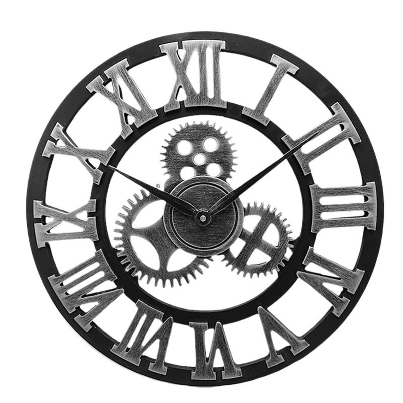 Orologio da parete con ingranaggi industriali Orologio da parete decorativo retrò MDL Decorazione di arte della parete in stile industriale