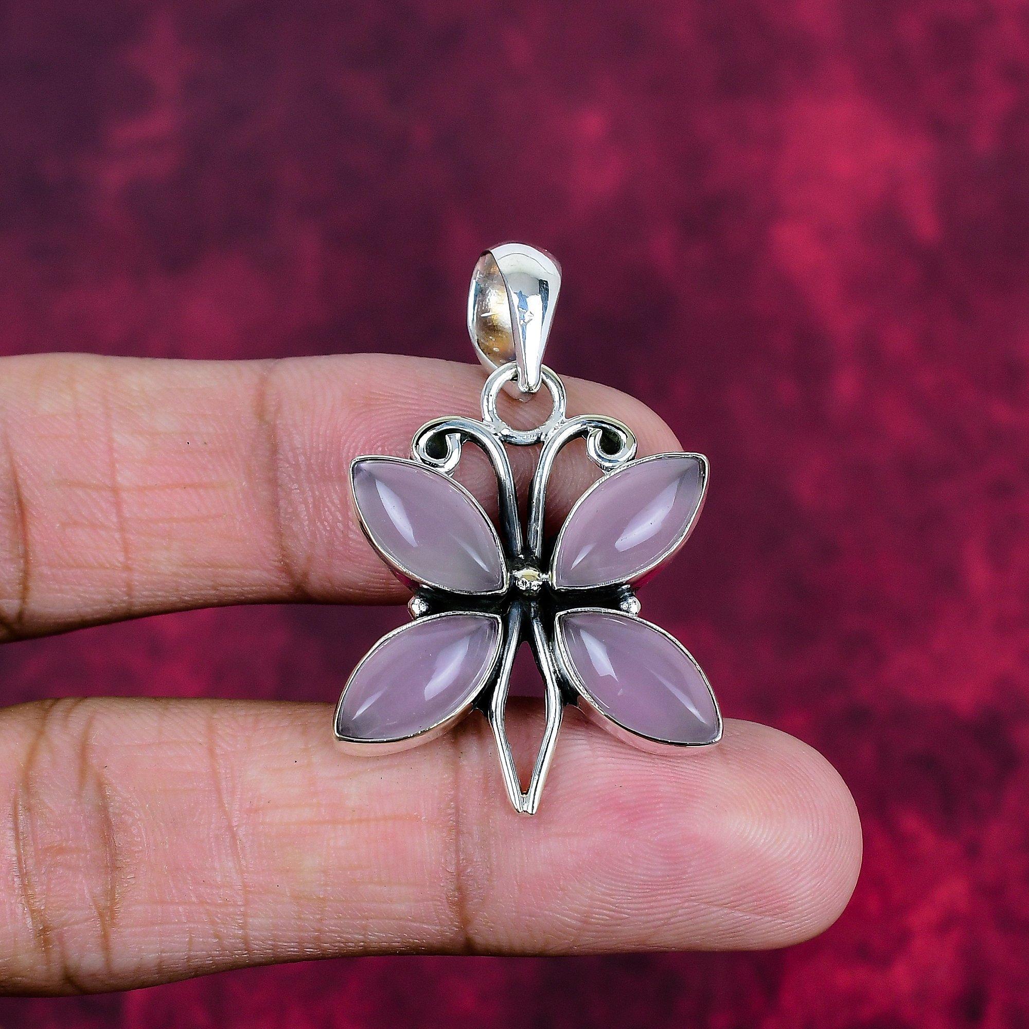 Rose Quartz Jewelry, 925 Solid Sterling Silver Pendant Handmade Gemstone Jewelry, Gifts For Wife Brand New Pendant