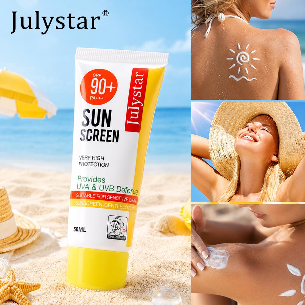 Sun Protection Cream Moisturizing UV Defense Lightweight Sunscreen Lotion Non Sticky Formula for Face Body Beach and Summer Travel