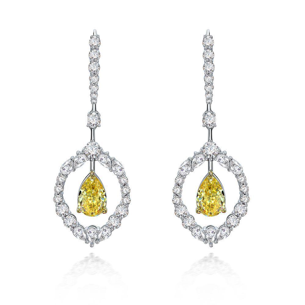 Cercei cu zirconiu din argint 925 Tancise Cercei cu picătură pentru femei Cadouri de nuntă