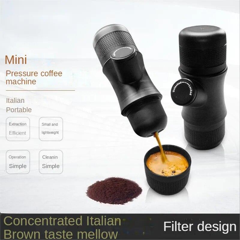 New Mini Coffee Machine, Hand-Pressed, Portable for Outdoor Travel & Homemade Coffee