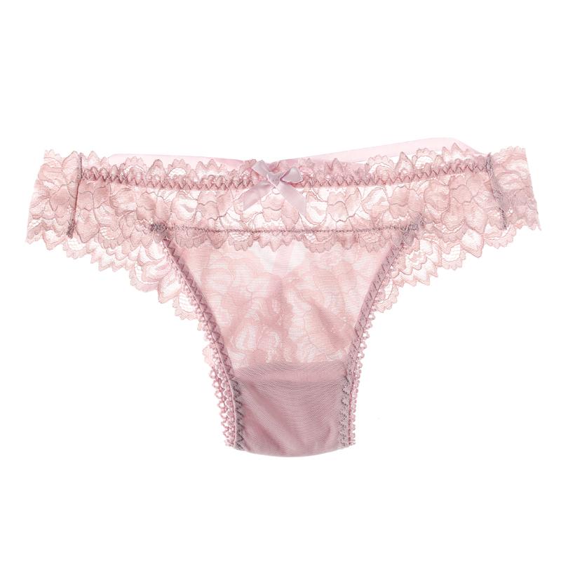 TERMEZY Dame Sexy blondetruser Lav midje snøring sløyfebukse Dame G-streng Underbukser Mesh Temptation T-ryggundertøy