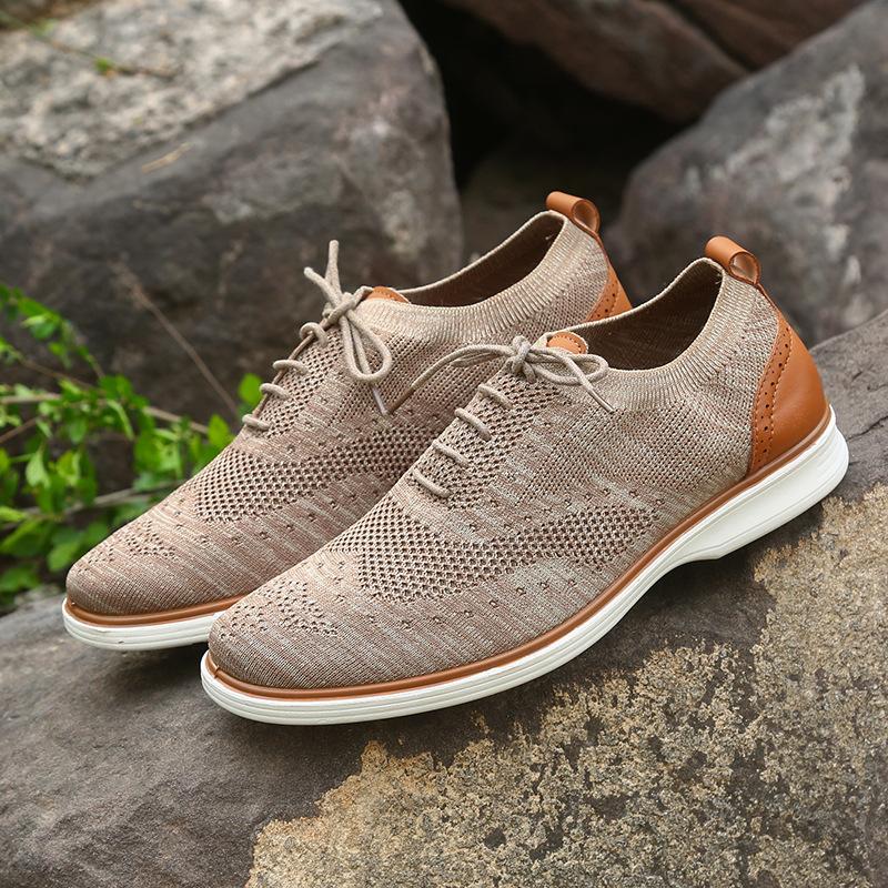 Men's Lace-up Business Casual Shoes, Lightweight Non-slip Soft-soled Formal Shoes, Wide Sole European Size 45