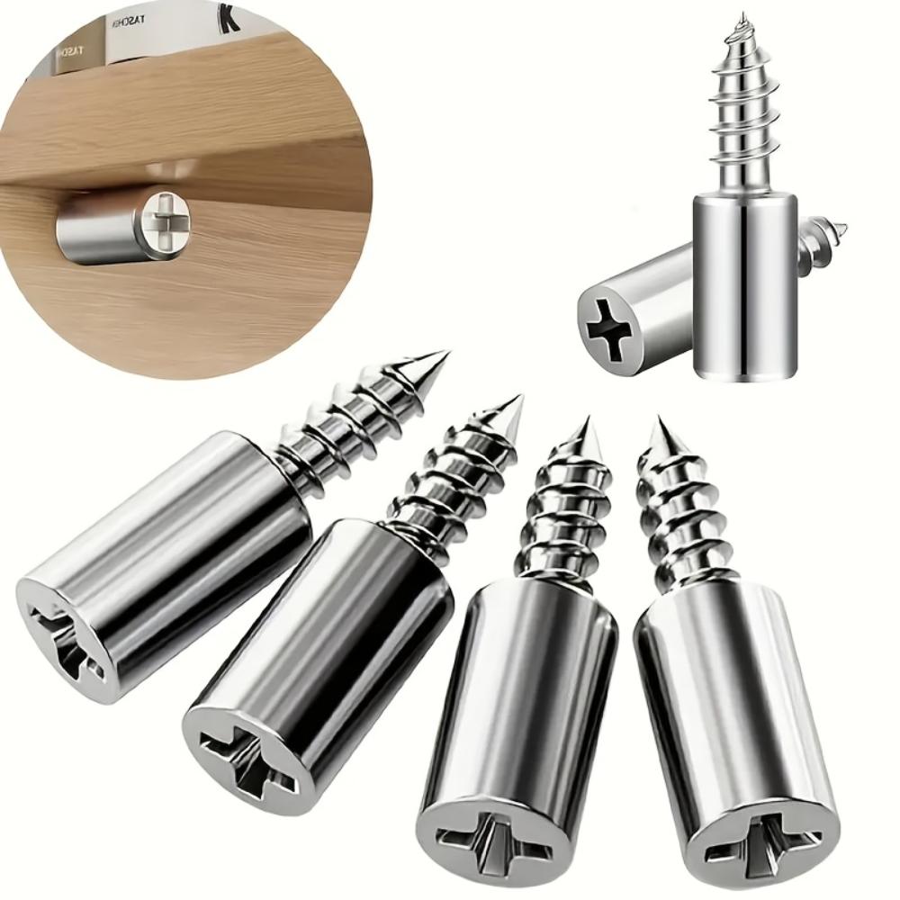 50Pcs Metal Shelf Support Nail Set, Anti-skid Sleeve and Self-screws, Cabinet Baffle Pressing Aluminum Plate Bracket, Furniture Glass Bracket