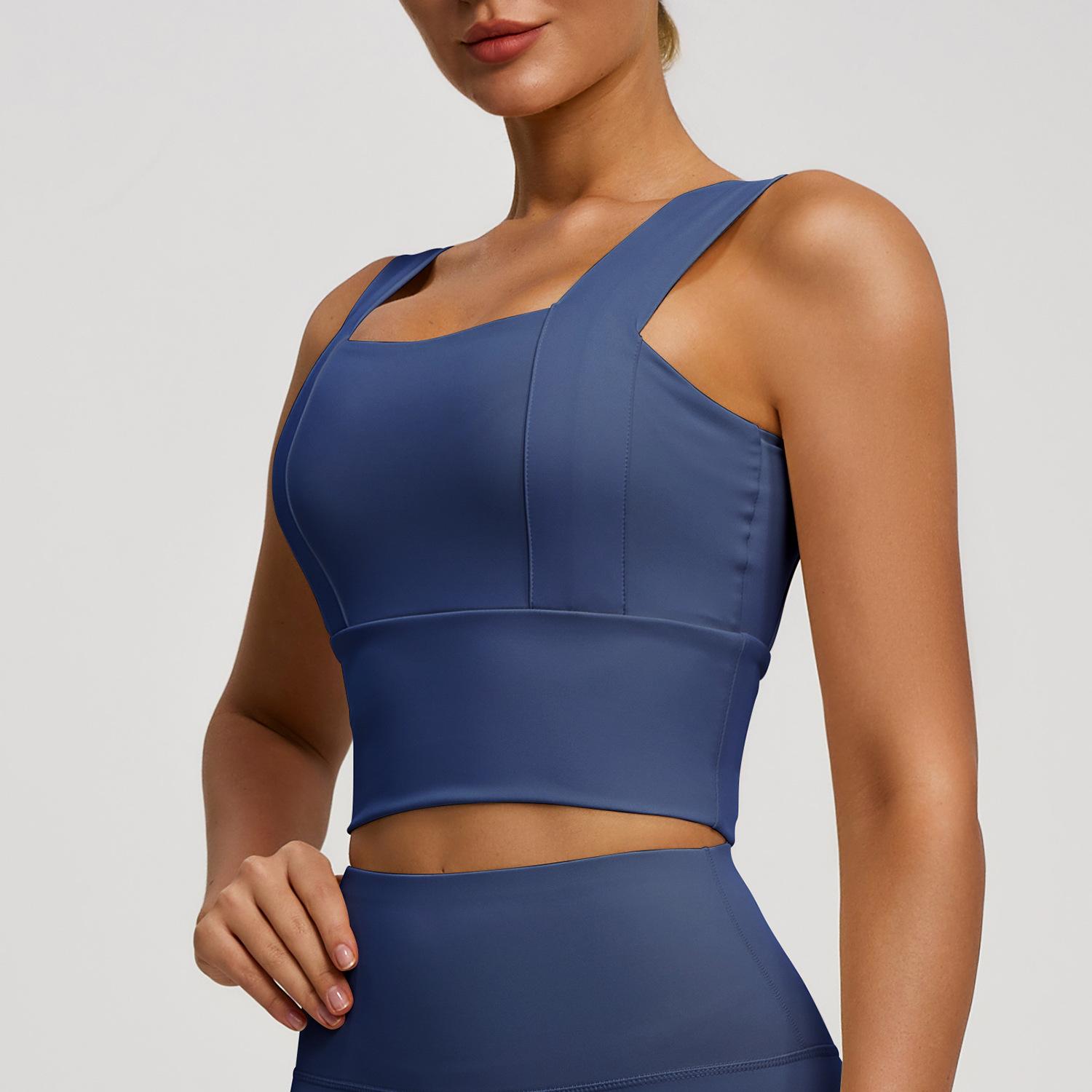 Reggiseno Sportivo con Spalline Larghe Schiena Bella Antiurto Anti-Caduta per Corsa Fitness Push Up