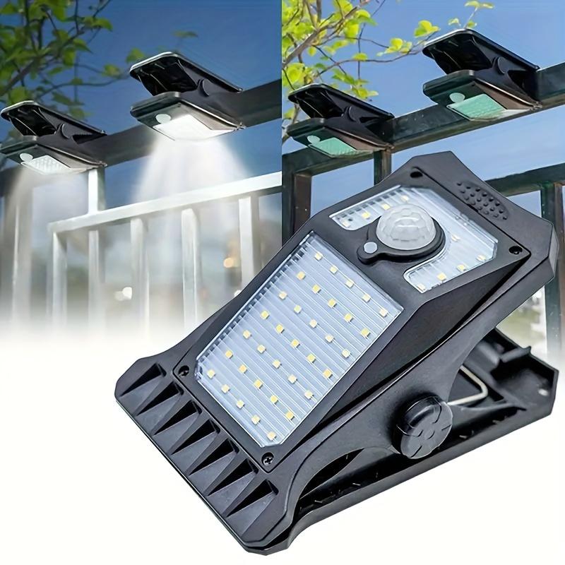Solar Outdoor Motion Sensor Lights, Portable Clip-On 4 Modes Lighting for Courtyard Porch Patio Wall Garage Emergency