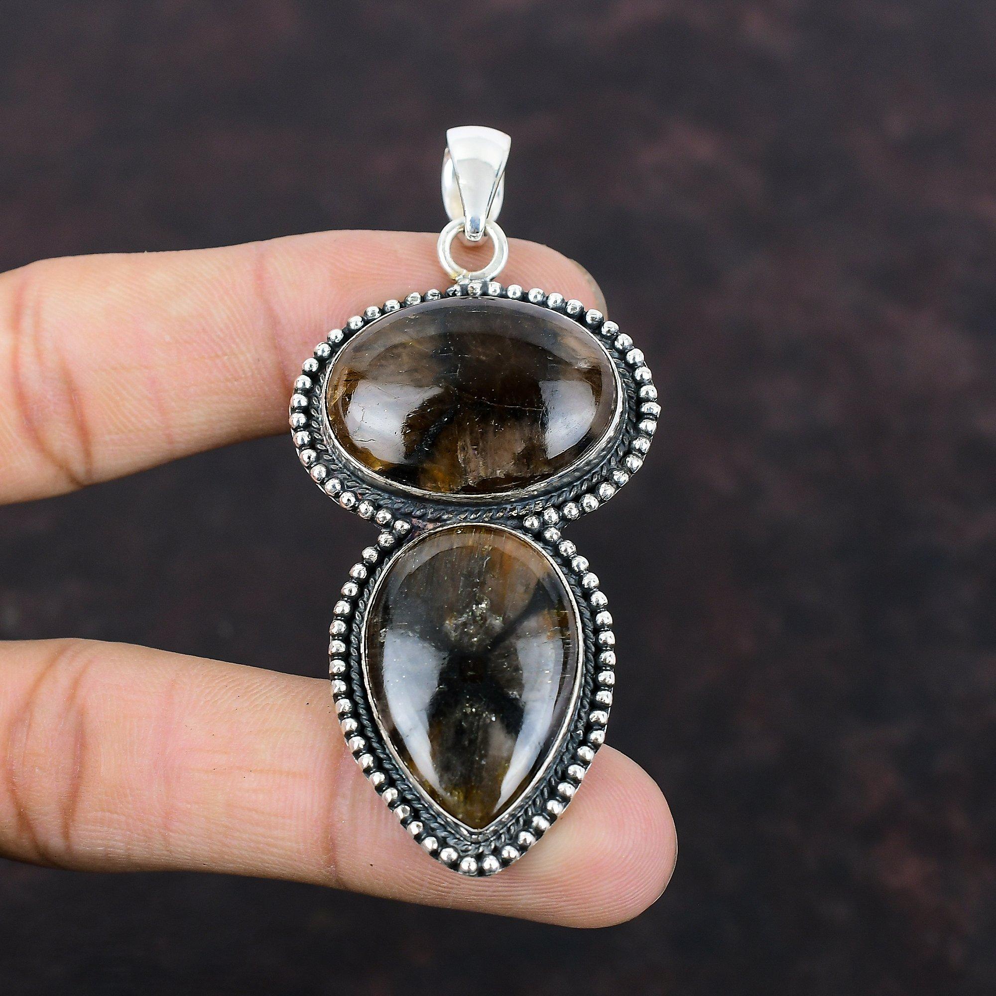Chiastolite Pendant Latest Design Jewelry 925 Sterling Silver Pendant Gemstone Handmade Jewelry Vintage Pendant Gift For Her Elegant Pendant