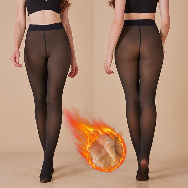 High Quality Genuine Skin Penetrating Leggings with Thick Fleece and Pantyhose for Women In Autumn and Winter