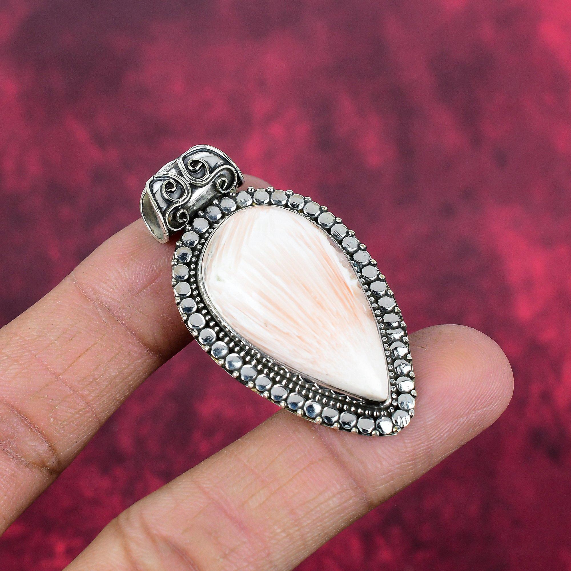 Scolecite Pendant, 925 Solid Sterling Silver Pendant Handmade Gemstone Jewelry, Gifts For Wife Brand New Pendant