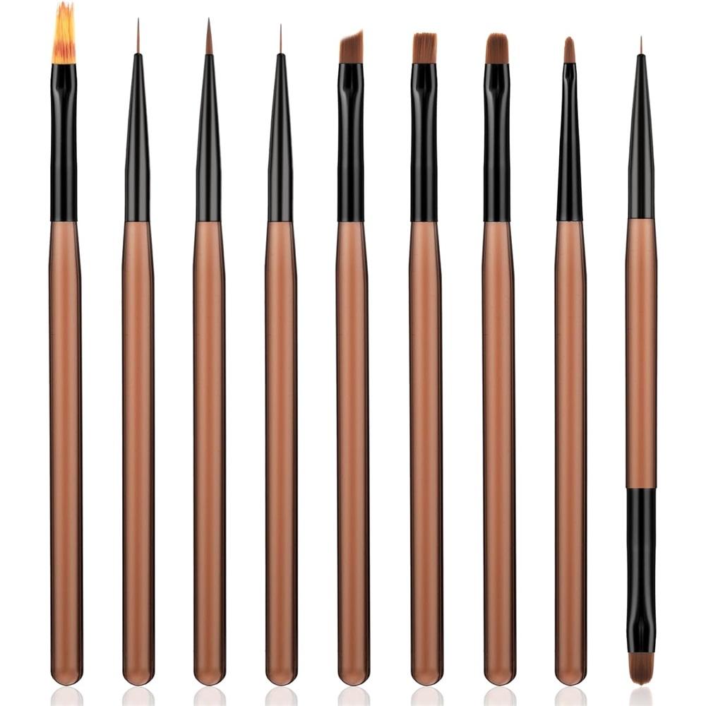 9PCS UV Gel Nail Brush Liner DIY Painting Pen Manicure Acrylic Drawing Brush For Nail Art Design Nails Tip Display Painting Tool