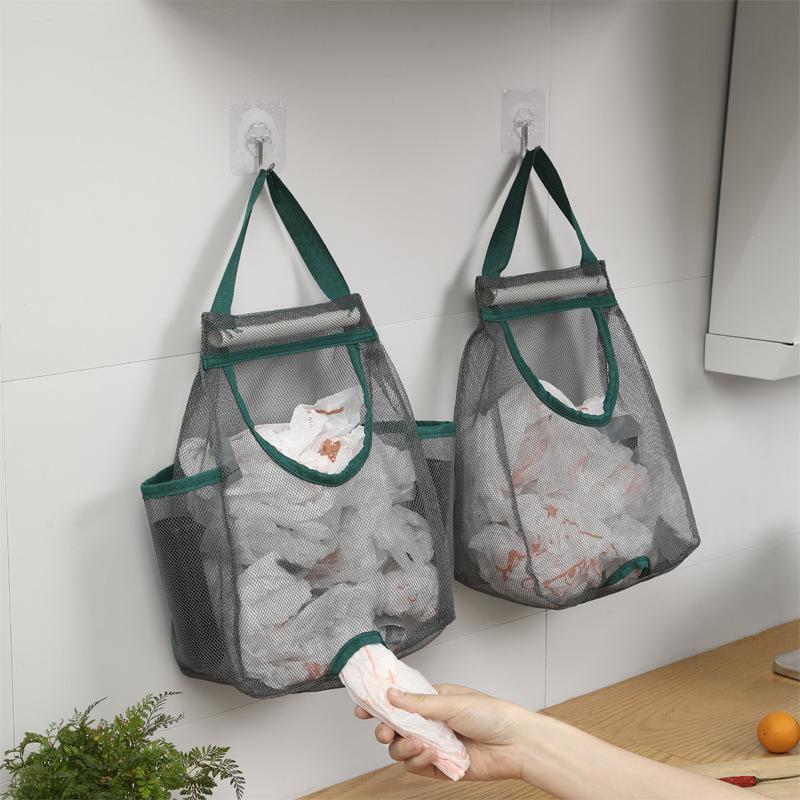 Large Capacity Kitchen Wall-mounted Garbage Bag Storage Artifact Plastic Bag Storage Bag Hanging Shopping Bag Storage Bag Storage Hanging Bag