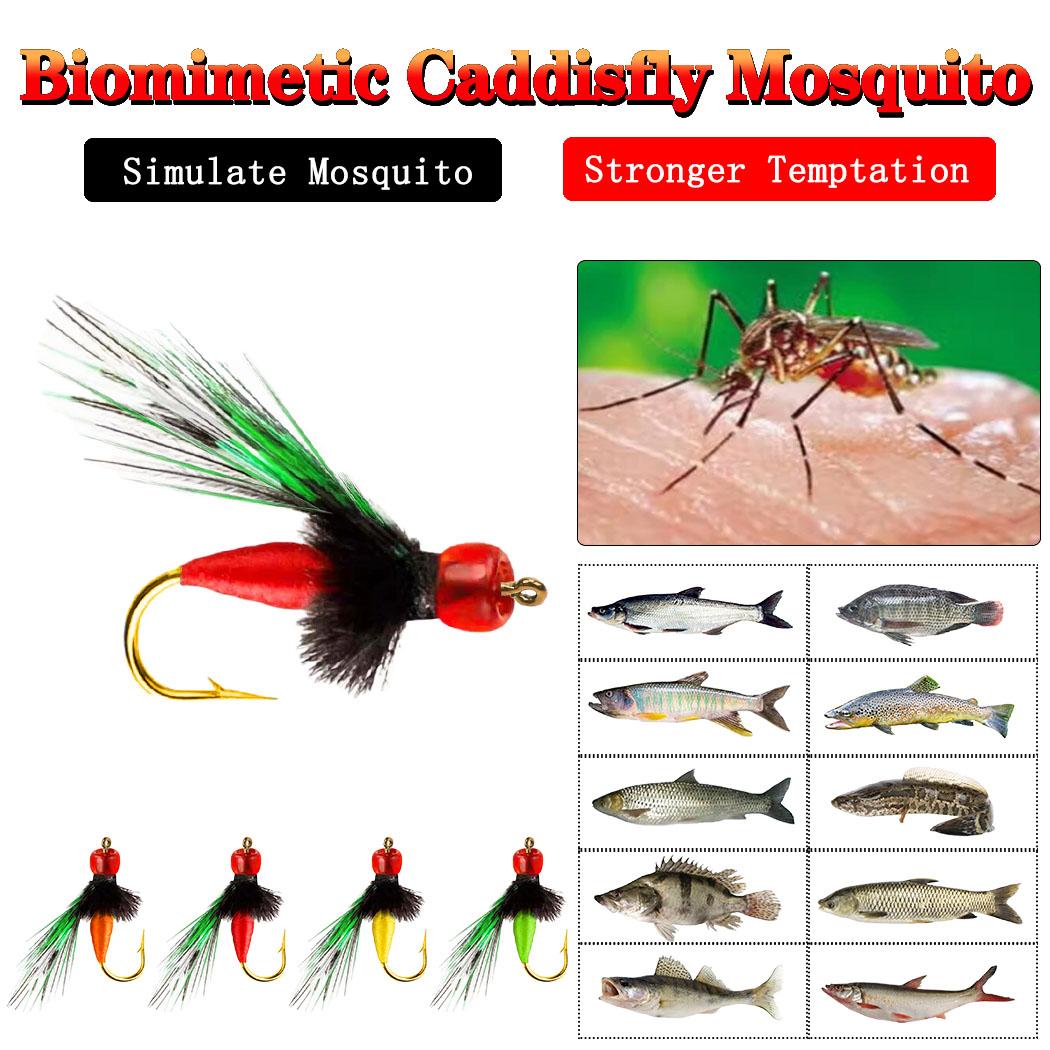 Bionic Mosquito Fly Fishing Flies Insect Artificial Baits for Trout Dry Fly Lure Fly Fishing 5Pcs