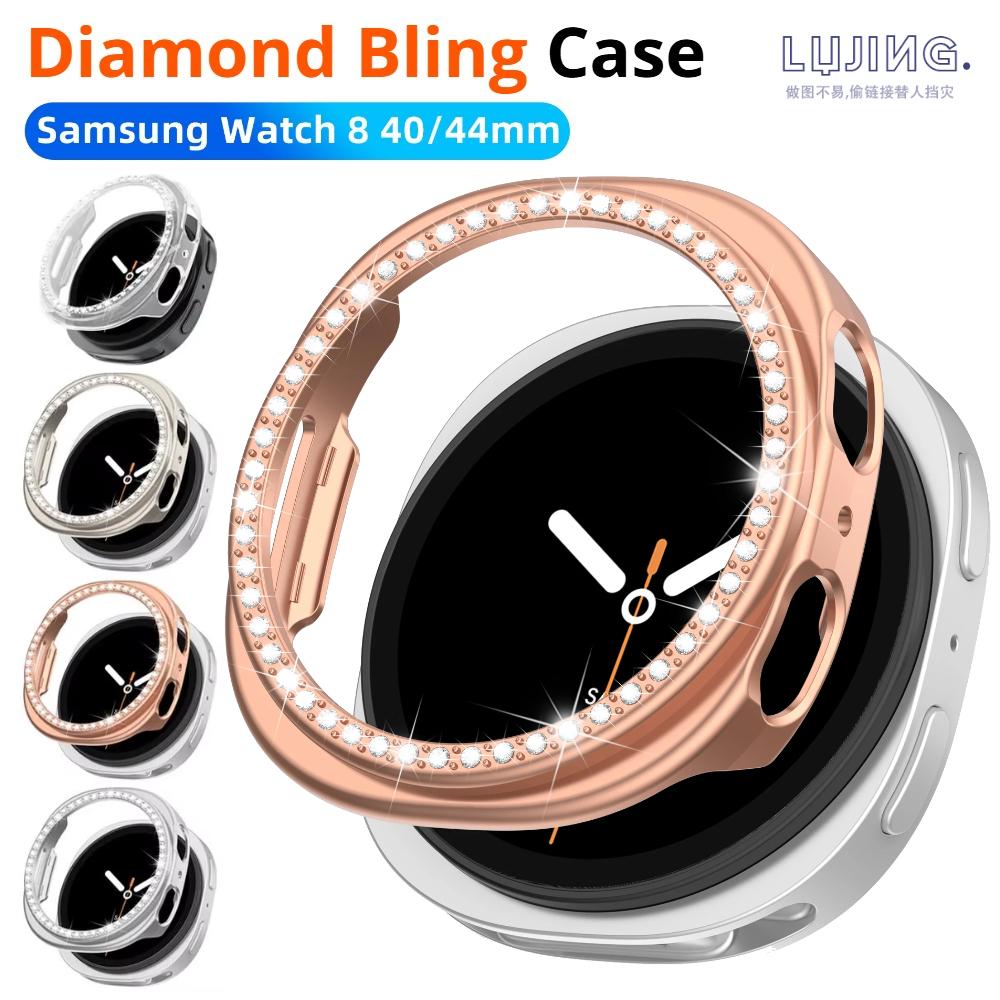 Bling Diamant Hülle für Samsung Galaxy Watch 8 40mm 44mm Zubehör Hohl PC Mauerwerk Schutz Stoßstangen Schale für galaxy watch 8 Abdeckung 46mm