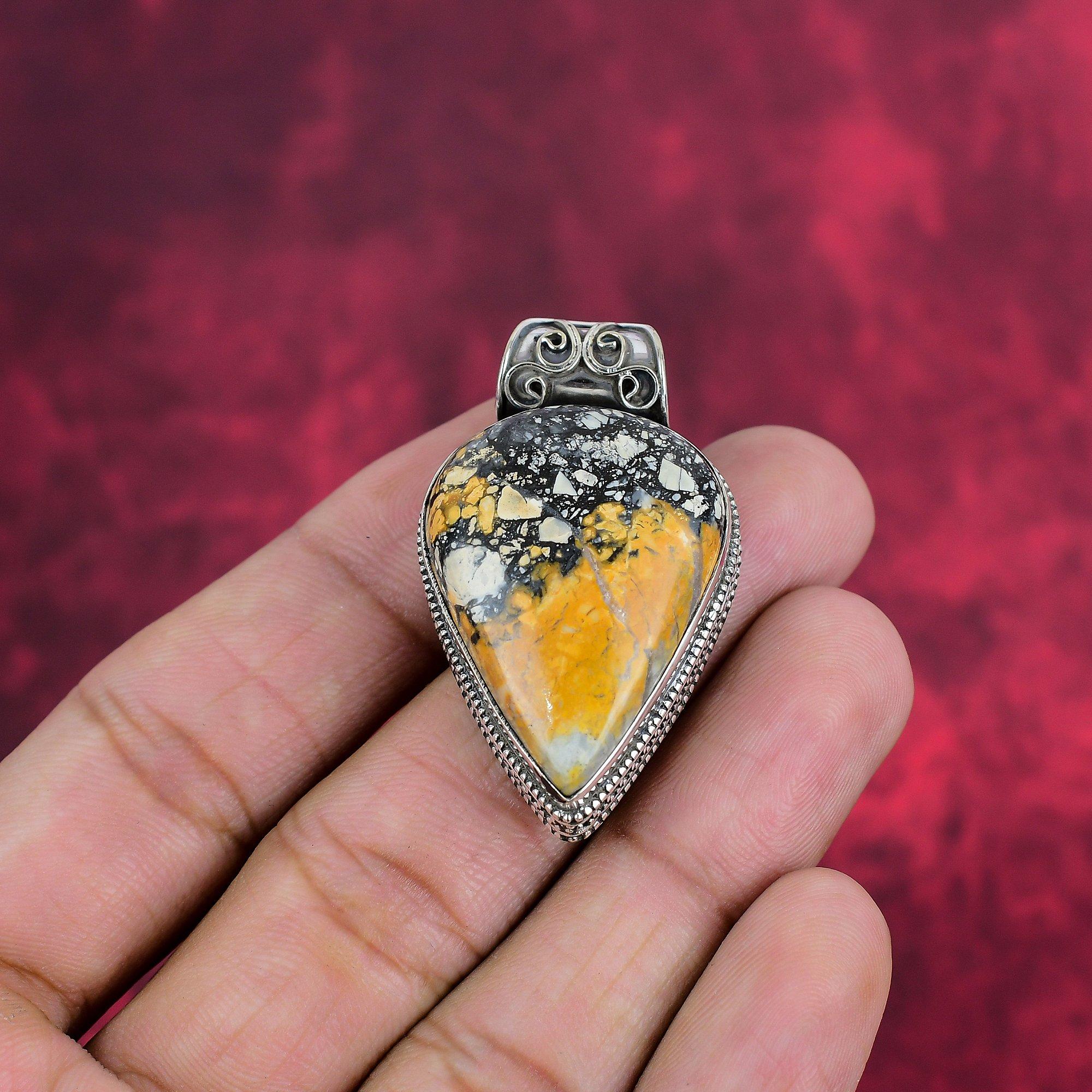 Malingano Jasper Gemstone Handmade Jewelry Pendant, 925 Solid Sterling Silver Pendant, For Engagement Gift