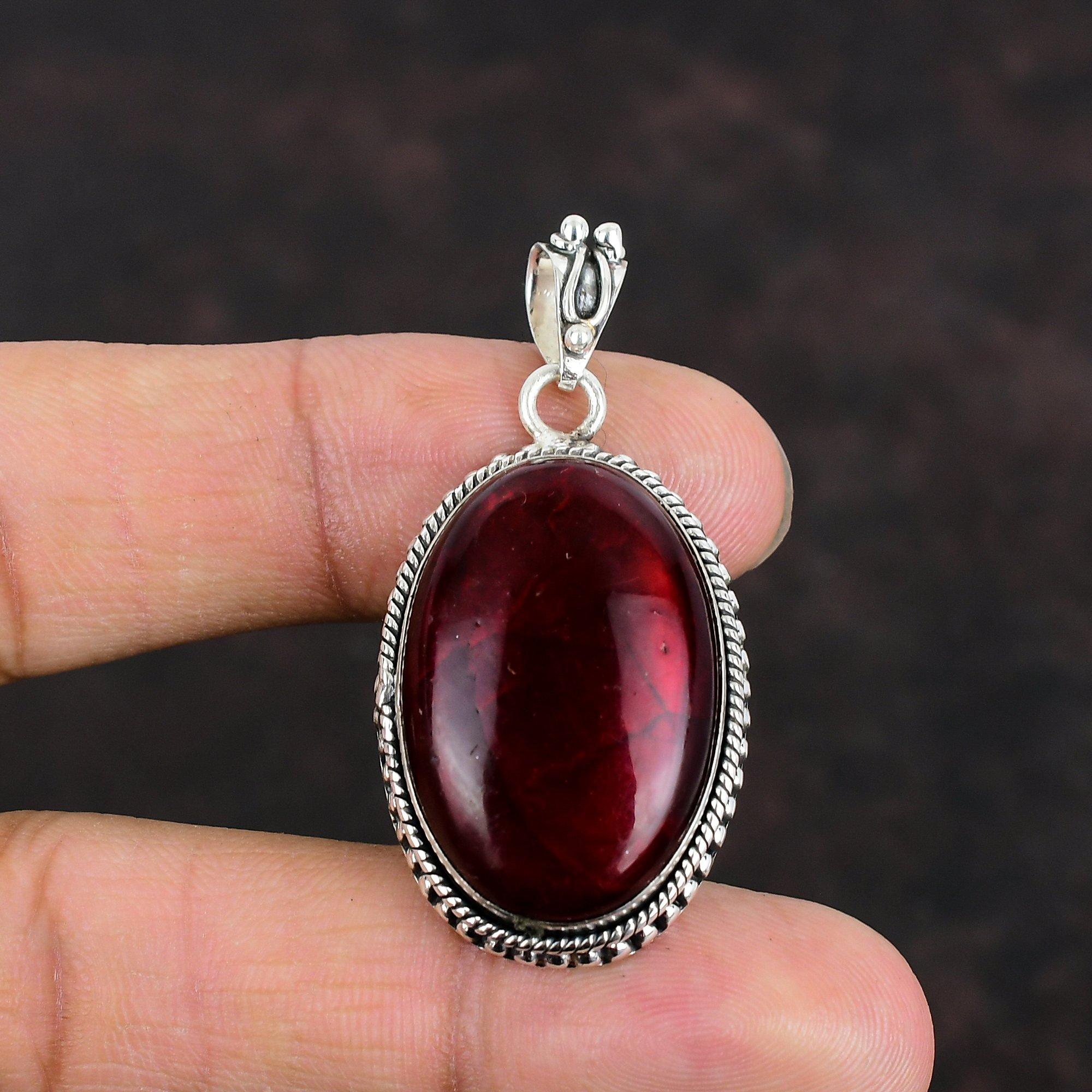 Pandantiv labradorit de foc roșu Pandantiv lucrat manual cu piatră prețioasă Pandantiv din argint 925 bijuterii labradorit naturală Cadou pentru el Pandantiv de designer