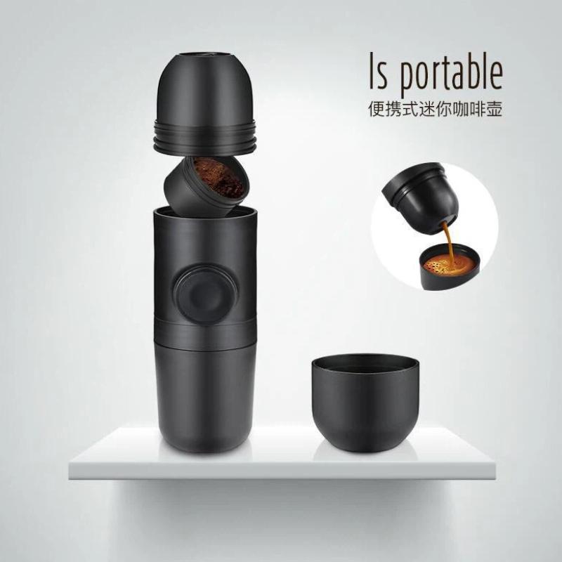 Portable Hand-Operated Espresso Machine, Electric Espresso Cup, Outdoor Coffee Maker for Powder & Capsule