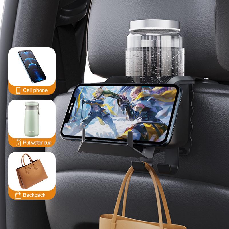 SEAMETAL Car Seat Headrest Cup Holder Hook Auto Seat Back Hanging Hook Phone Holder Multi-functional Drink Holder Storage Hanger