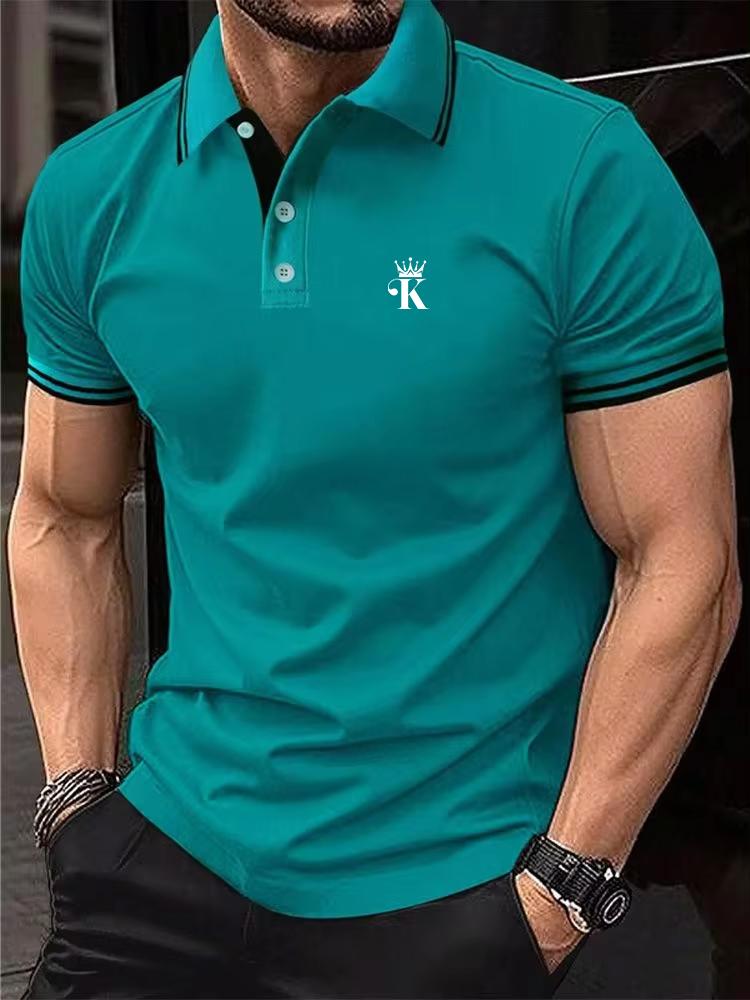 Herre Sommer Casual Mote Poloskjorte Kort Ermet Krage Topp