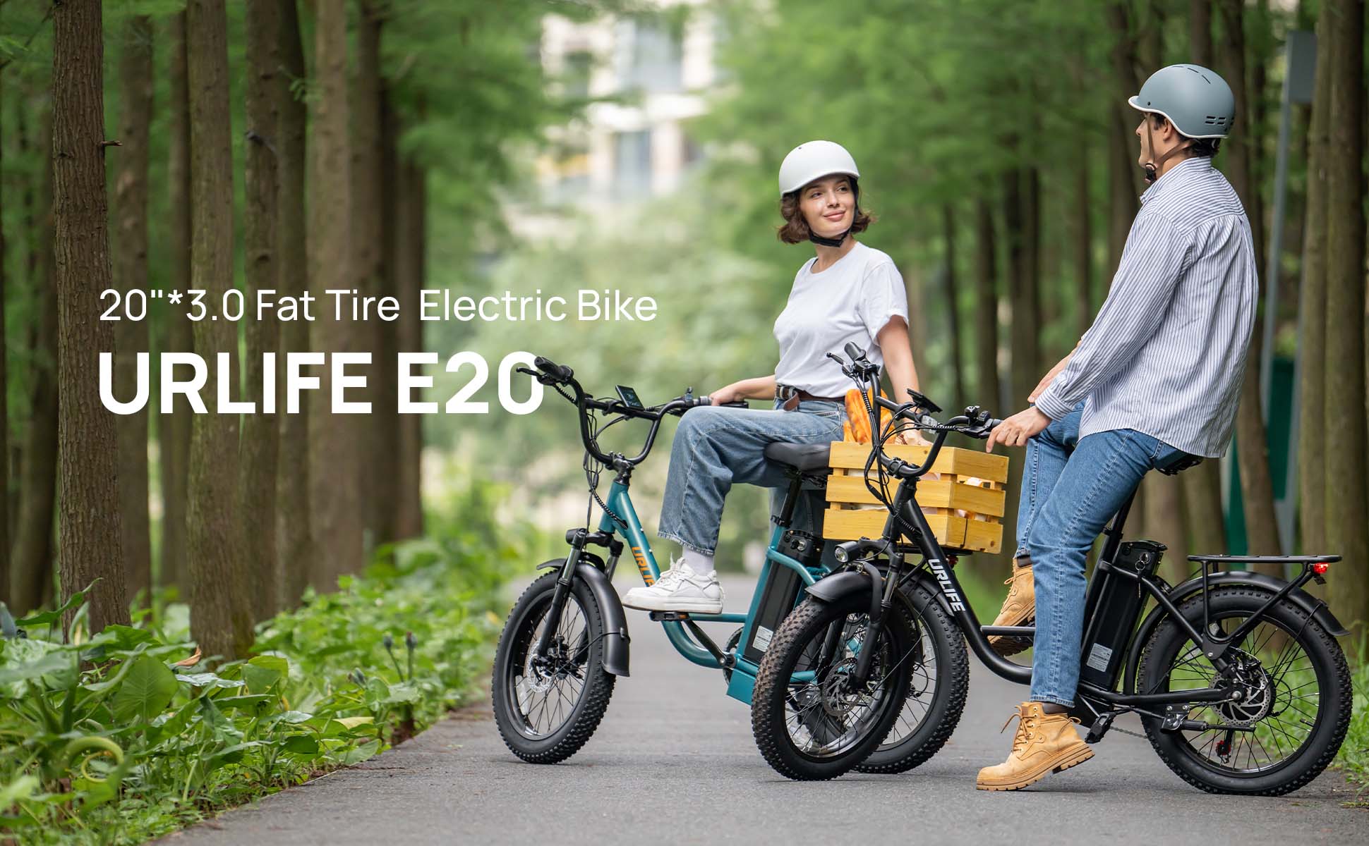 URLIFE E20 All Terrain Electric Bike 48V13Ah Battery 500W Motor Eiectric Bicycle 20 Inch Off-Road Tire E-Bike