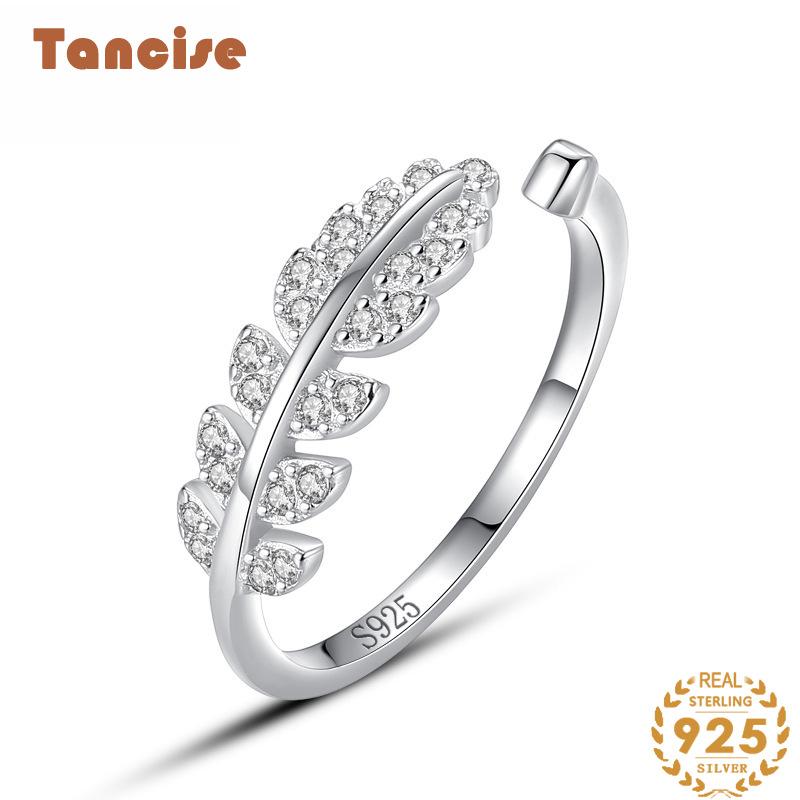 Tancise Classic 925 Sterling Silver Zircon Ring Ladies Jewelry Promesse de mariage Cadeau de fête