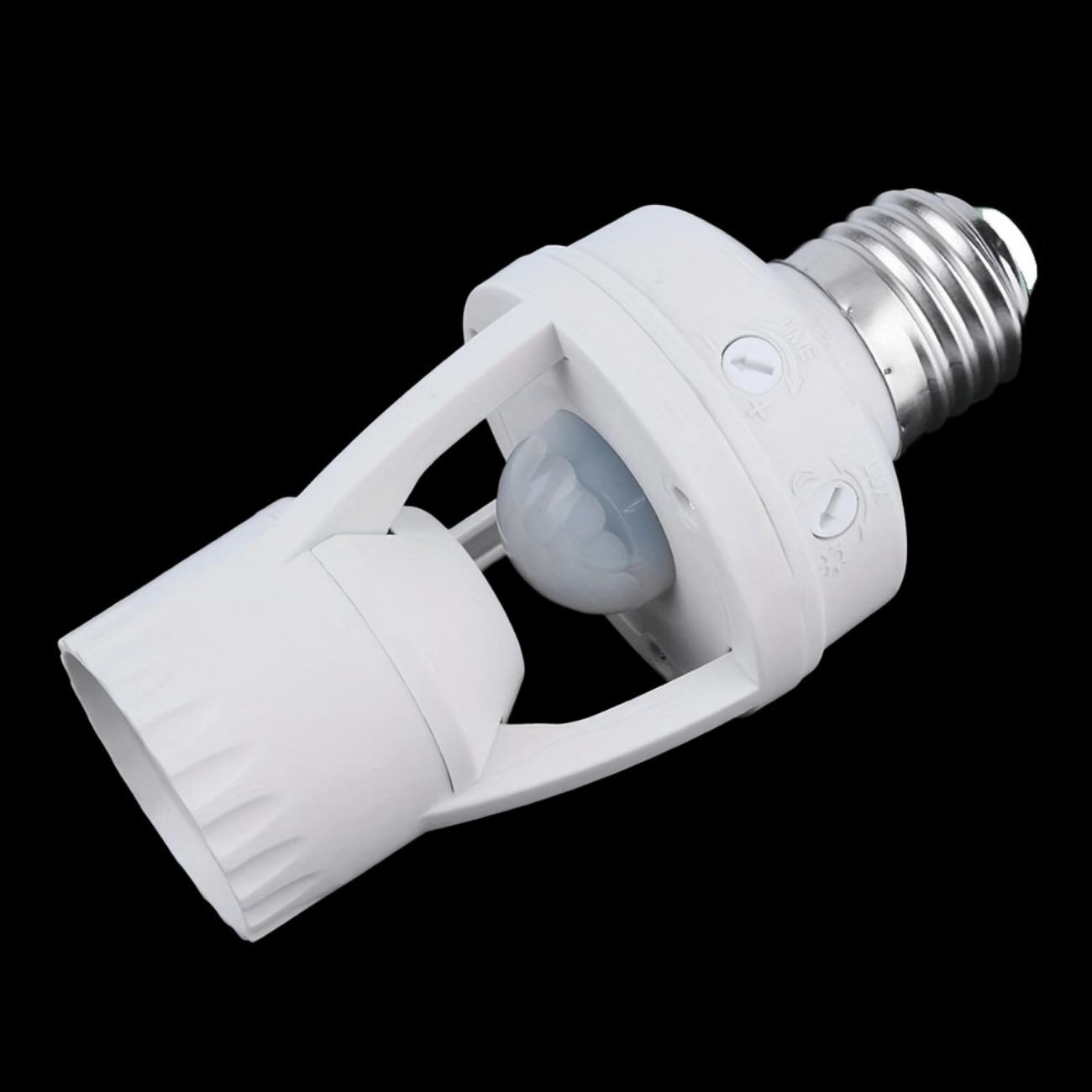 E27 PIR Motion Sensor Light Socket Smart Bulb Holder Adapter AC 110–240V LED Lamp Base Converter for Home Automation Lighting Control