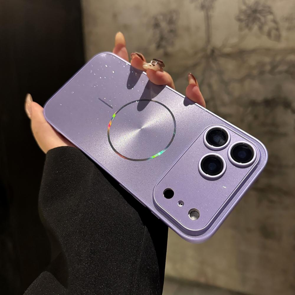 Luxus-Kamera-Schutz Magnetischer Glitzer Aurora Glänzende Handyhülle Für Magsafe iPhone 17 Air 16 15 14 Plus 13 12 11 Pro Max Vollständige Linsen-Schutzabdeckung