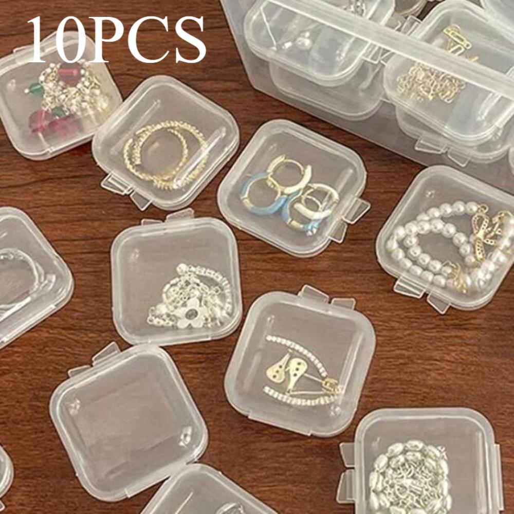 Transparent Jewelry Storage Box Multifunctional Mini Storage Earplug Box Portable Ring Earrings Necklace Storage Box