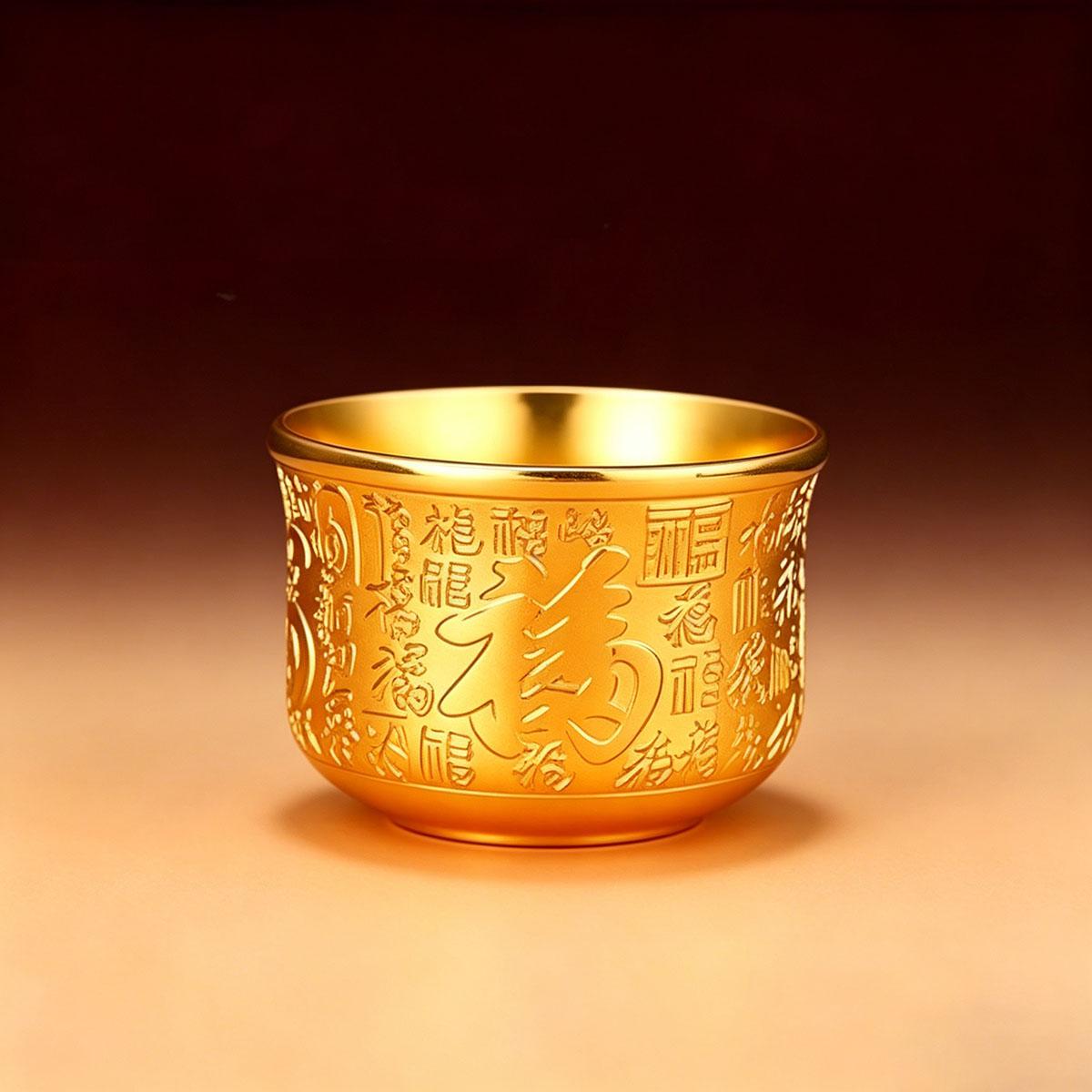 Festive Decoration Offering Cup, for Worshiping God of Wealth and Buddha, Bai Fu Cup, Offering Wine Cup