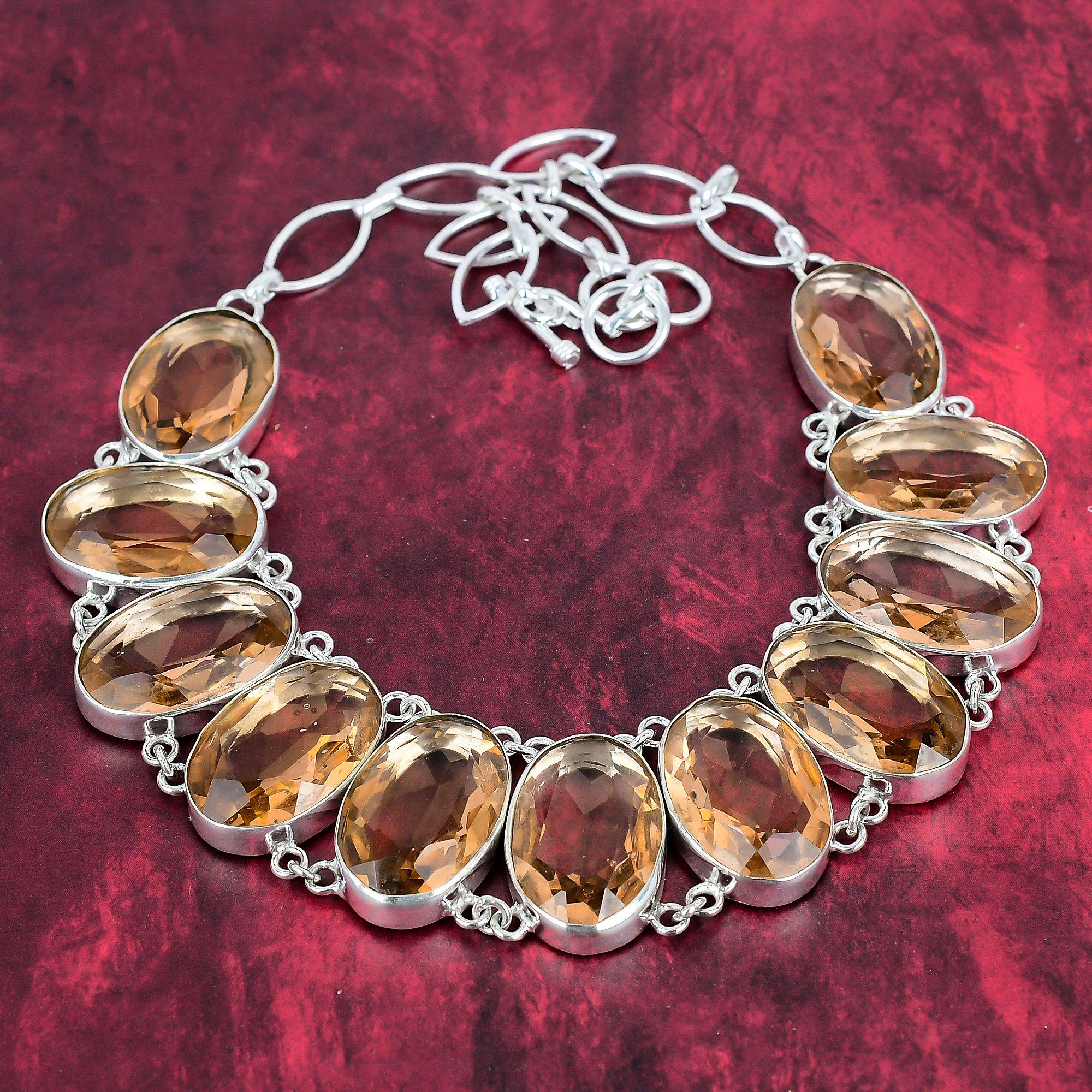Faceted Morganite 925 Solid Sterling Silver Necklace with Adjustable Chain, Handmade Gemstone Jewelry Necklace, For Memorial Day