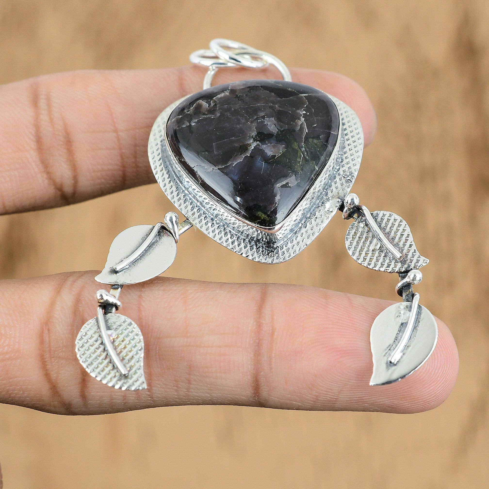 Gift For Women Jewelry Pendant 925 Sterling Silver Natural Gabru Jasper Gemstone