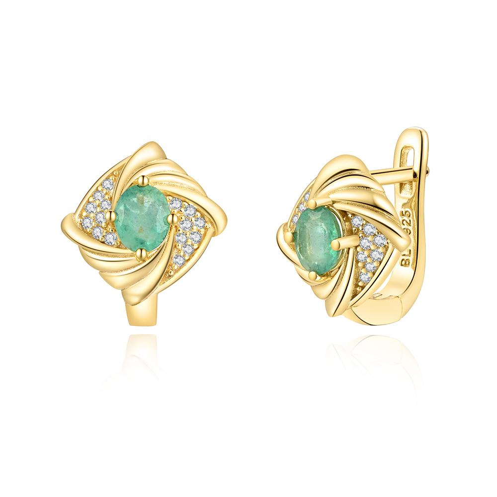 Light luxury 925 Sterling silver women's clasp earrings natural pear 4*5mm zambia emerald gemstones fine jewelry for party gifts