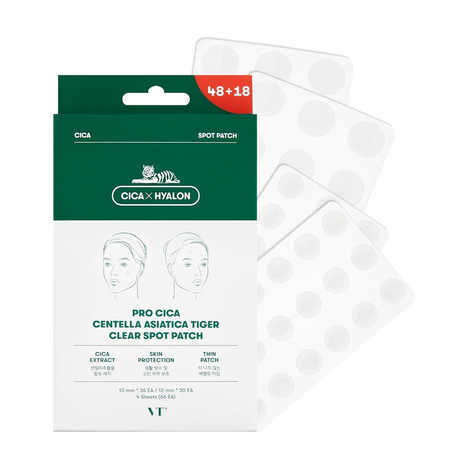 VT Cica Spot Pimple Patch(48 patches) Acne Care |Pro Cica Centella Asiatica Tiger Clear Spot Patch(48+18 patches)