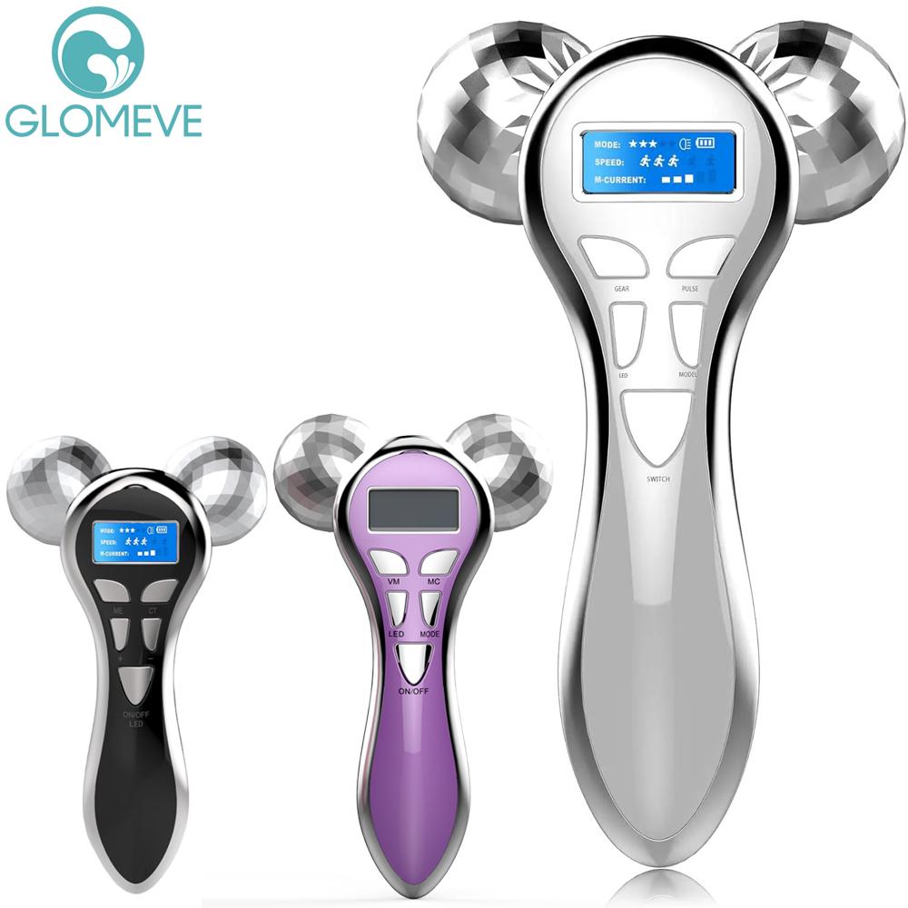 4D EMS Face Massager Roller Mikroproudové vibrace Facial V Lifting Massage Devices Krása Nástroj péče o pleť Pro obličej Oko Krk Tělo