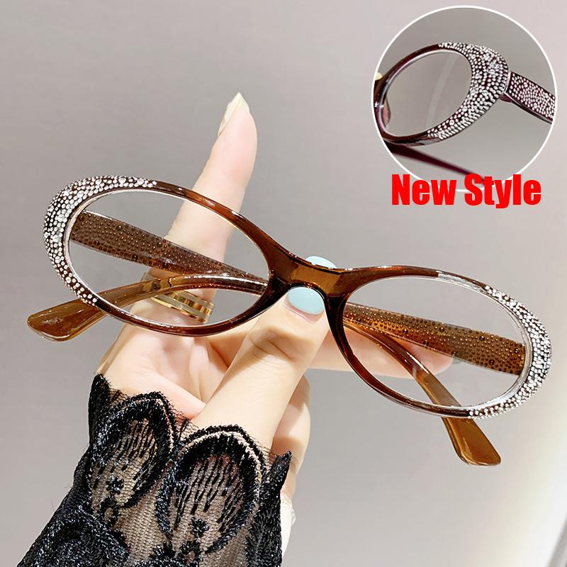 Vintage diamantový rám Dálkové brýle Luxusní unisex brýle s blokováním modrého světla Hotové Dámské brýle na čtení Dioptrie