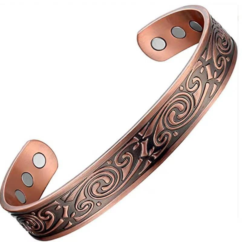 Malinaisi New Ladies Magnetic Bracelet Bangle Copper Floral