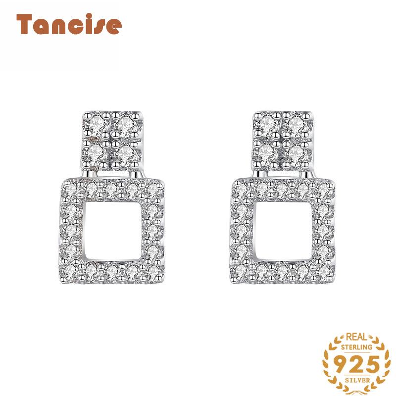 Tancise 925 Sterling Silver Zircon Earrings Drop Earrings For Women Wedding Party Gifts
