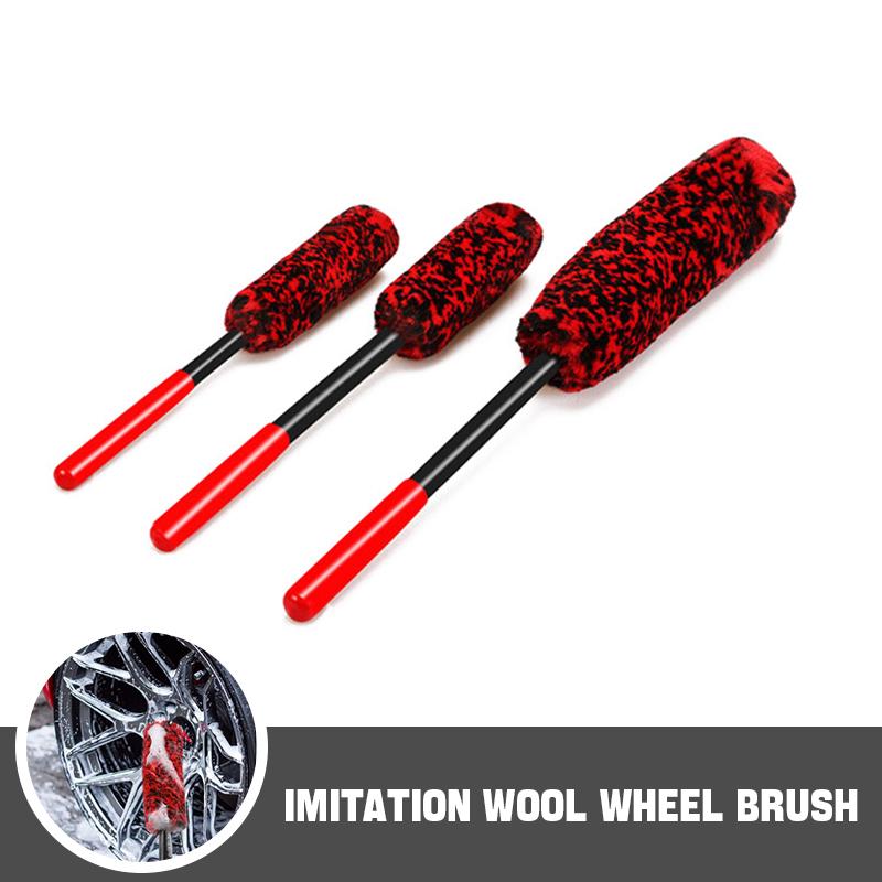 SEAMETAL Car Wheel Tire Brush Universal Wash Wheel Brush PP Handle Wool Brush Car Cleaning Brush