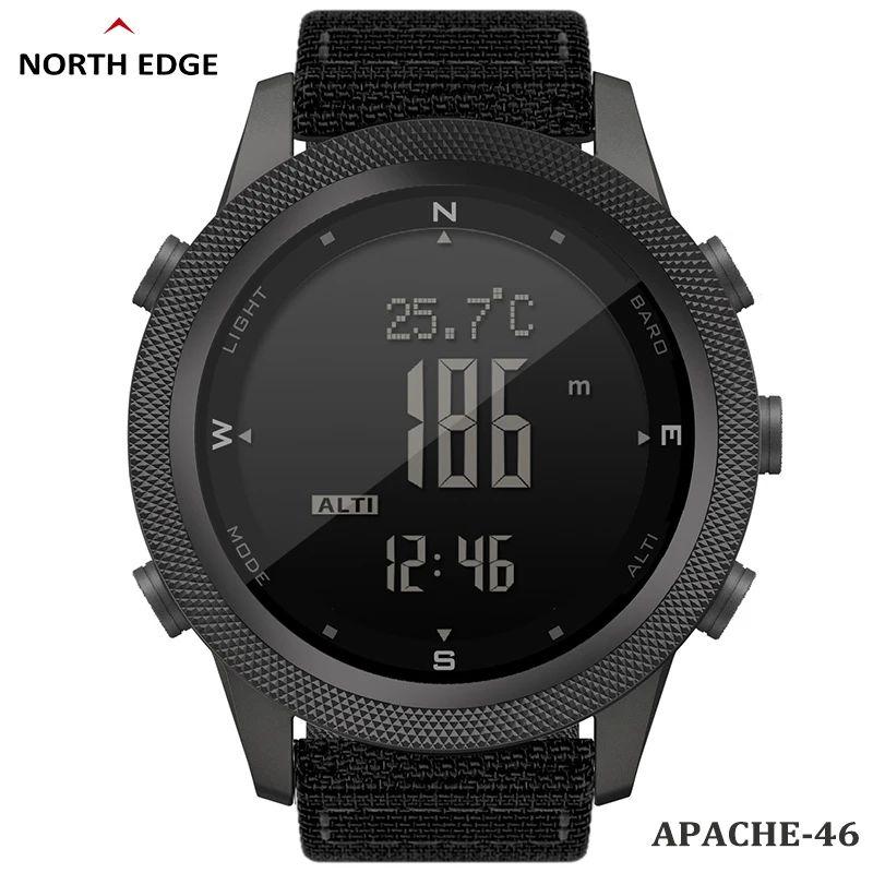 NORTH EDGE Men Digital Watch Military Army Sports Watches Waterproof 50M Altimeter Barometer Compass World Time Wristwatch Mens