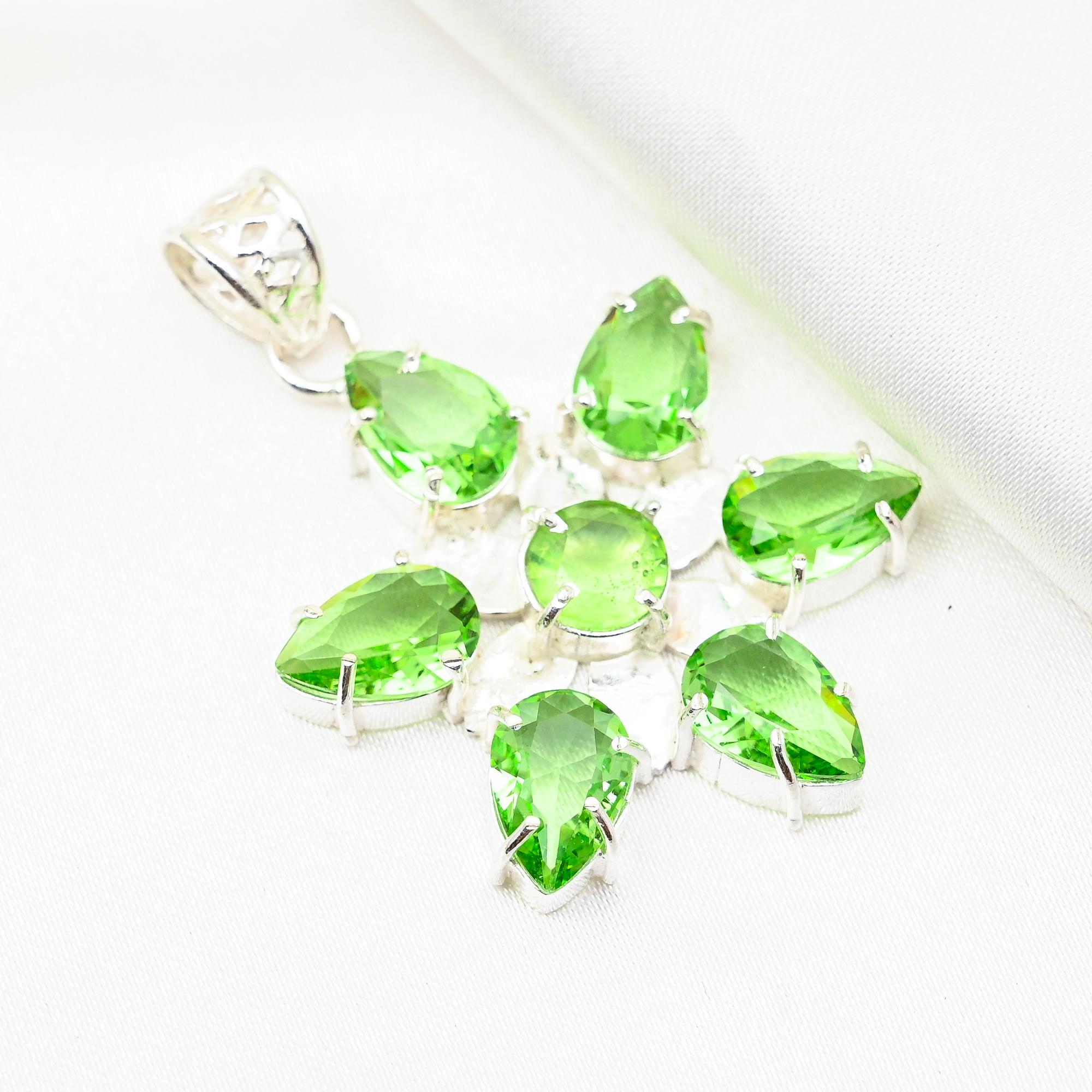 Tsavorite Pendant, 925 Solid Sterling Silver Gemstone Jewelry, Handmade Amazing Pendant, For Thanksgiving