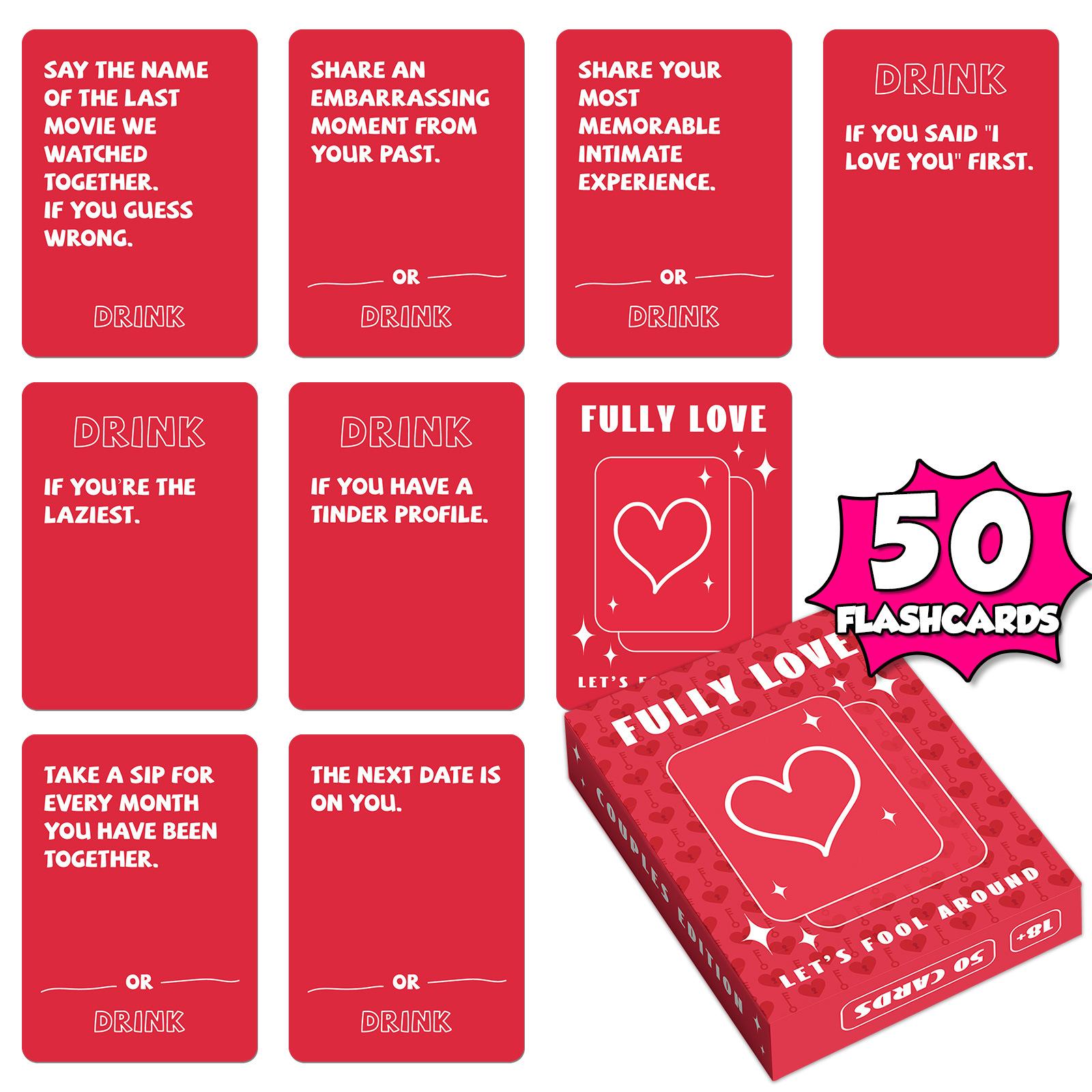 Card Drink Love Cards Fully Love Let's Fool Around Couple Q&A Game Board Game Cards