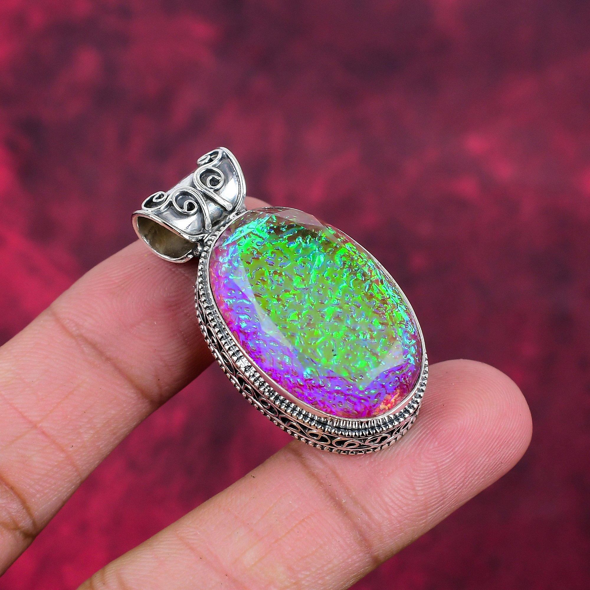 Pink Triplet Opal Pendant, 925 Solid Sterling Silver Gemstone Jewelry, Handmade Pendant, For Thanksgiving