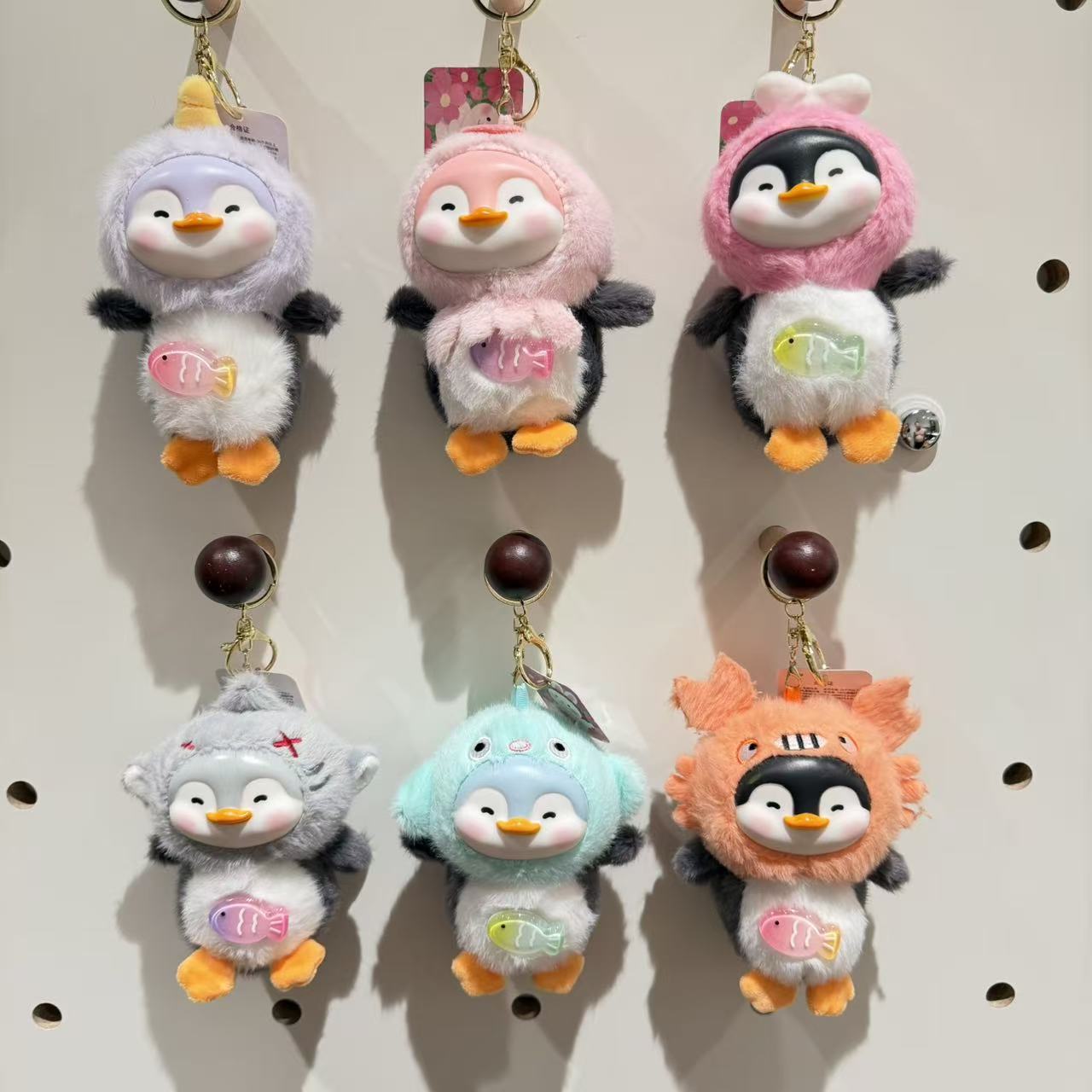 Cute Plush Toy Keychain Vinyl Penguin Pendant Creative Animal Stuffed Doll Cartoon Backpack Birthday Gifts