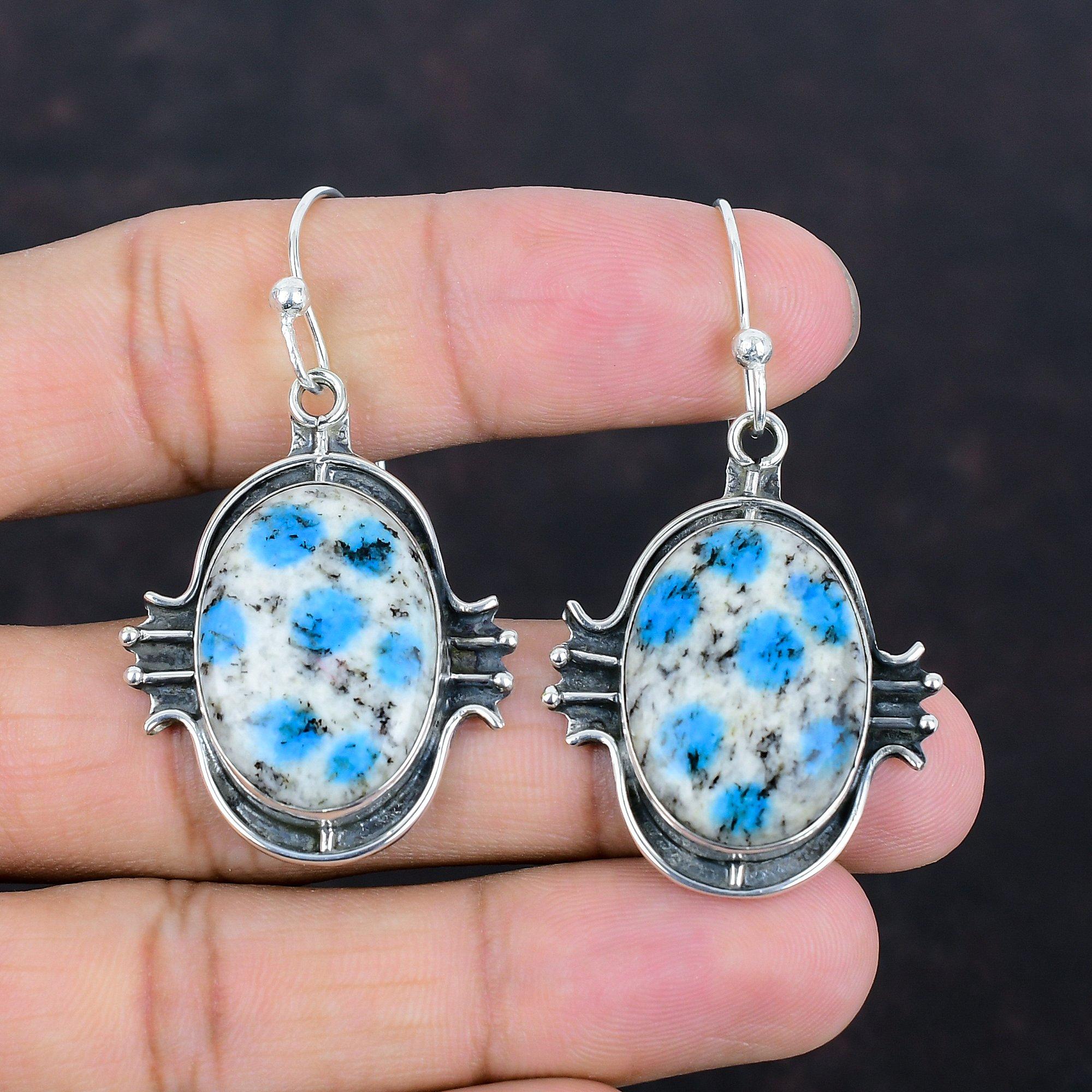 K2 Jaspis Ohrringe Handgefertigter Schmuck Echter Edelstein Ohrring 925 Sterlingsilber Ohrring Einzigartiger Stil Ohrring Geschenke Für Sie Antiker Schmuck